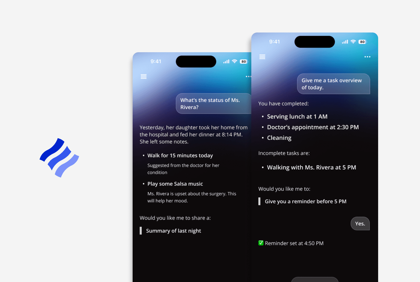 Conversational AI for homecare